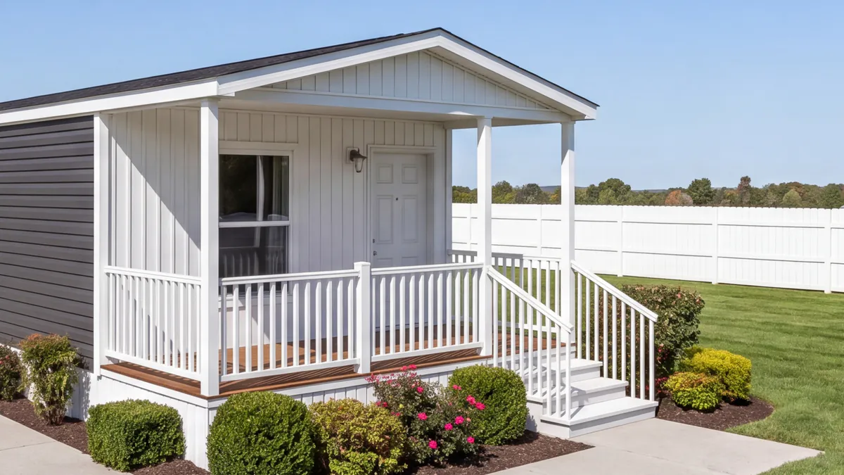 Graphite home with the porch wall finished in white board and batten against the dark grey lap siding.